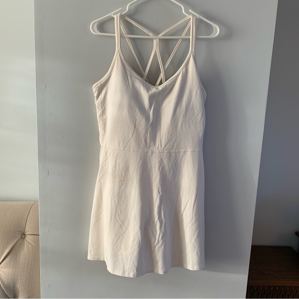 Athletic Tennis Dress White Built in Shorts Bra Mini Racerback Old Navy Size XL